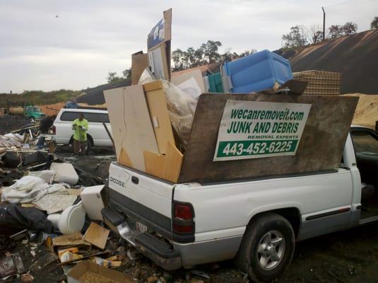 At the landfill.