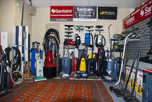 This is a picture from inside our store.  As you can see we carry multiple makes and models of quality vacuum cleaners.