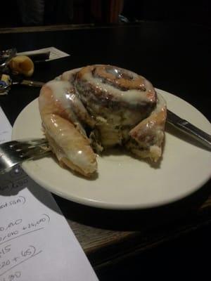 Couldn't wait to take a bite into this delicious cinnamon roll!