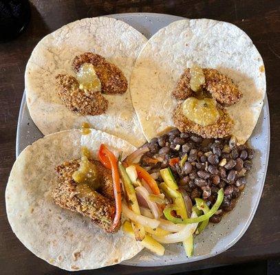 Vegan Fried Avocado Tacos