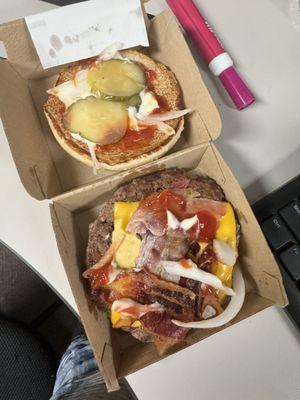 Raw Bacon Quarter Pounder with Cheese