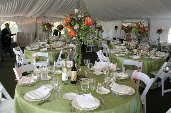 Inside the Stoney Creek Metro Park Sunset Terrace wedding tent. 9/12