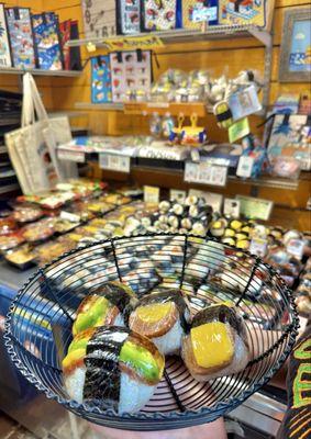 Grab a basket and load up on your fav musubi!