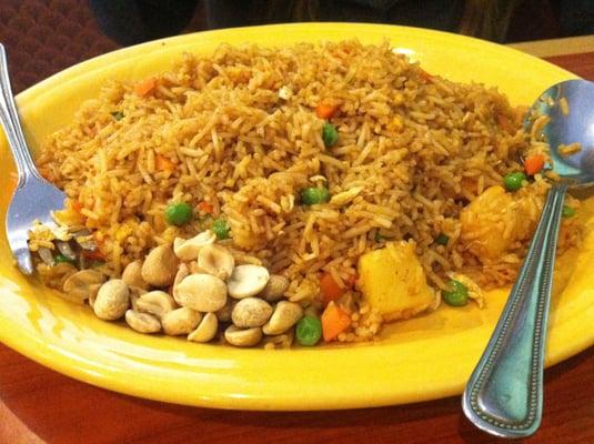 Shrimp and rice! With pineapple.