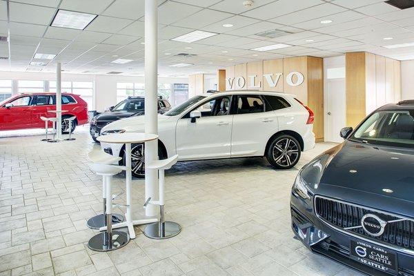 The showroom at Volvo Cars Seattle