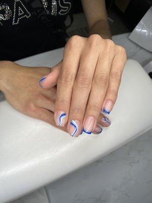 Structured gel manicure over natural length.