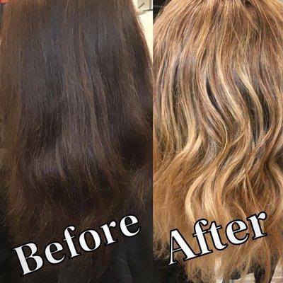 Blonde balayage transformation