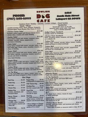 menu