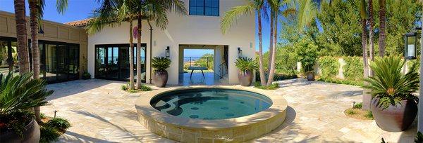 Newport Coast Residence-Courtyard with oversized spa