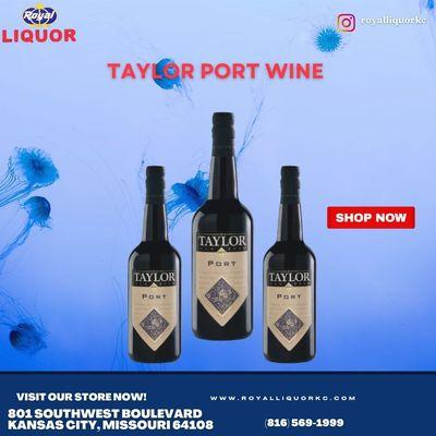 Royal Liquor in Kansas City, Missouri, offers Taylor Port, a robust and sweet fortified wine known for its deep flavor profile.