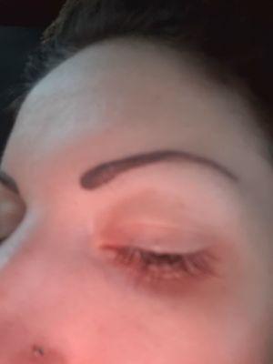 Unfinished eyebrows