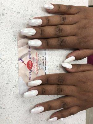 Chrome white nails