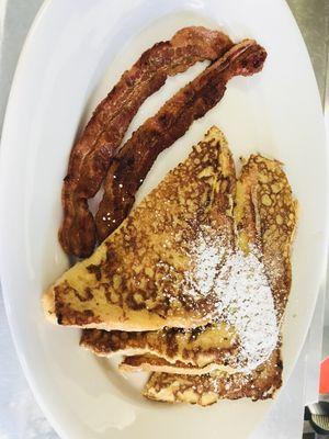 Half order of French toast with bacon!