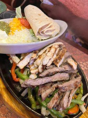 Chicken and steak Fajitas