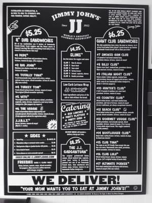 Jimmy John's - Menu