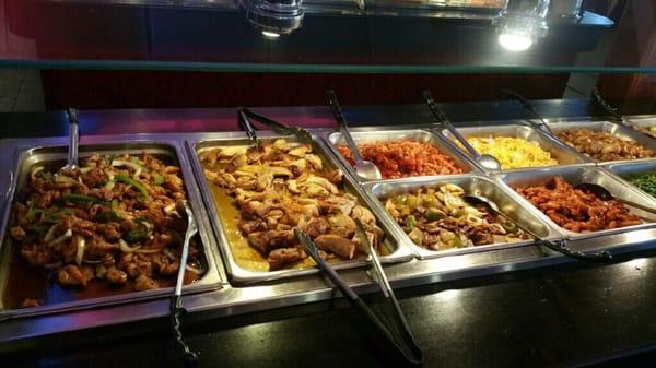 Grilled hot dishes. The buffet lady always refills pretty fast