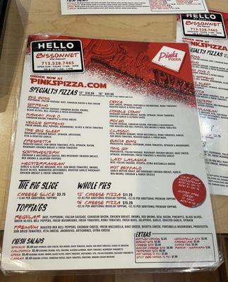 Menu October 2023