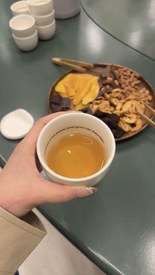 Soothing hot peppermint tea with the cutest Aesop cup (I want a set for my place!)