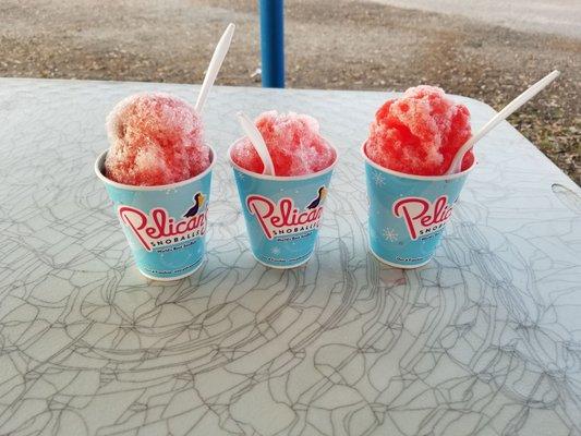 Sugar free Grape and Sweet Cherry(left), sugar free Pina Colada and Sweet Cherry(middle), sugar free Tigers Blood and Sweet Cherry(right)