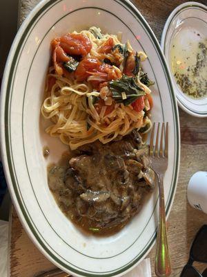 Chicken Marsala and pasta