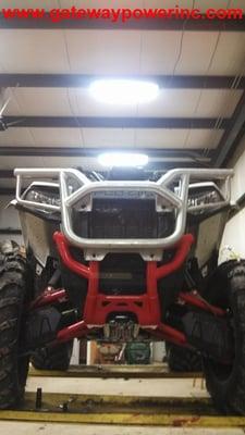 New aluminum front bumper installed onto a 2014 Polaris.