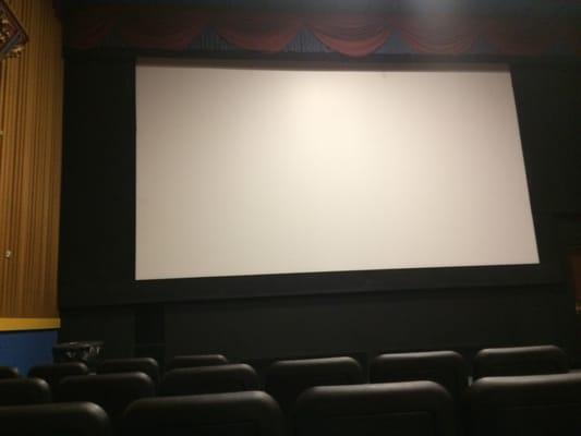 Screens are a bit small but so is the theater with less than a dozen titles showing at once.