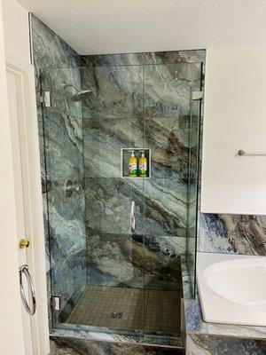 Completed shower glass installation.  Great work!