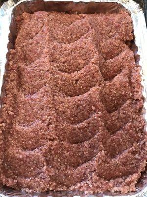 My favorite food- Kibbee Nyee!! Yes- that's a 24oz tray of raw lamb, cracked wheat and spices. Made fresh to order- while you wait.