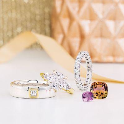 Beautiful diamonds & gem stones or birth stones.