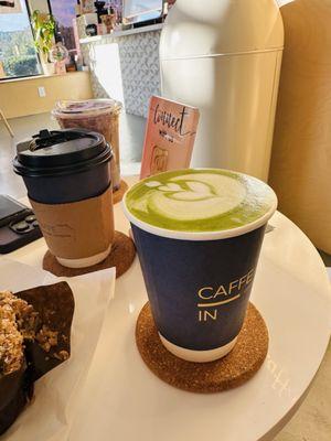 Matcha latte with oat milk