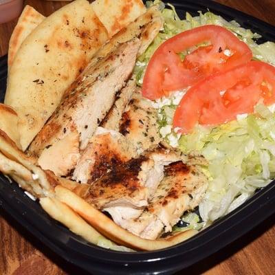 Double Chicken Skewer/Double Salad: Pita Delite