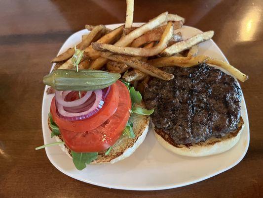 Kobe Burger with fries