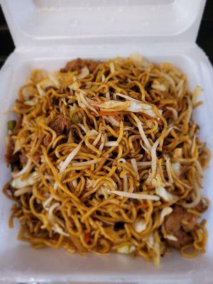 Dinner @Chef's Ramen last eve; 4/21/2022. Ordered a take-out Pork Yakisoba 4 my Lunch today. Tried my Hubby Yakisoba last eve & liked it.