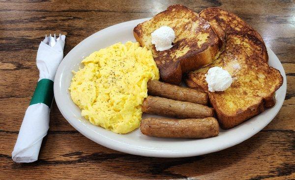 French Toast breakfast with an extra slice of their French Toast! Delicious!