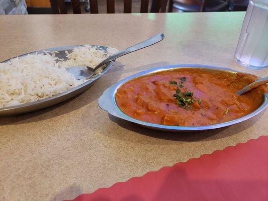 Chicken tiki marsala.  Delicious but expensive for the small amount you get.