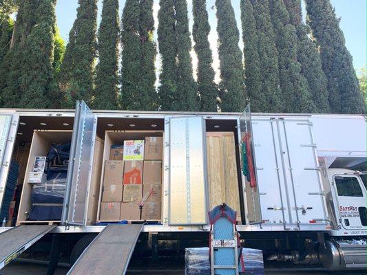 All your household goods and furniture are loaded straight into the secure wood vaults on our truck straight from your home.