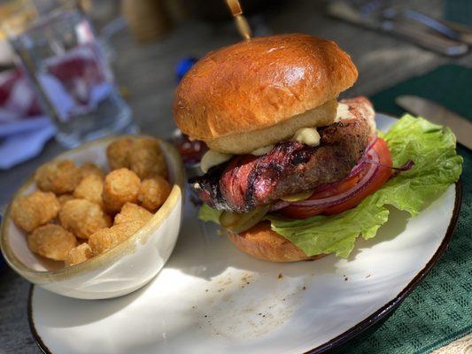 Black and Blue with truffle tots!