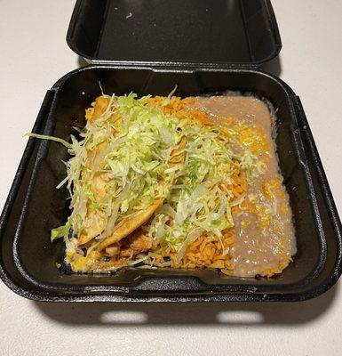 Crunchy Tacos Combo Plate.