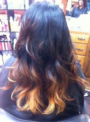 My ombré highlights done by Krystle.