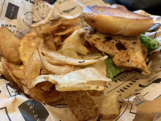 Chicken BLT with chips