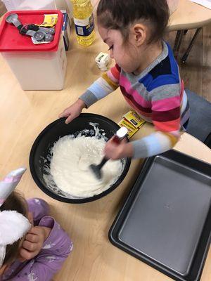 Mixing our bread