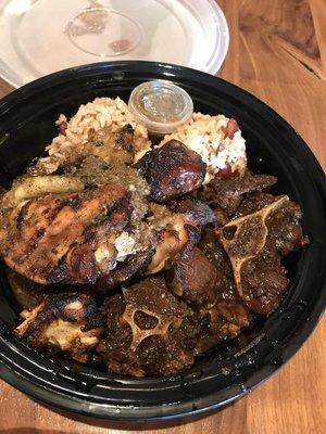 jerk chicken and oxtail