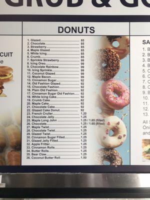 Donut menu