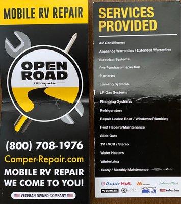 Open Road RV Repair