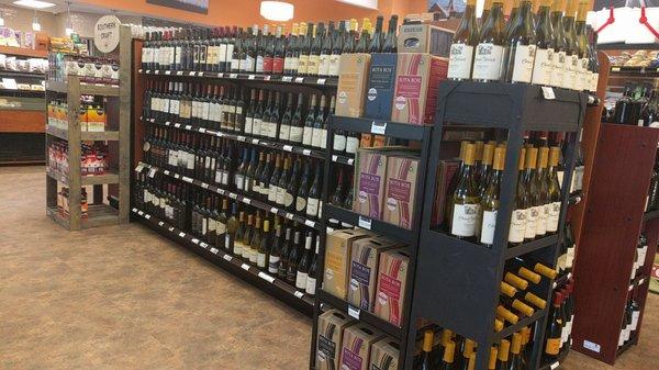 Plenty of wine to choose from at the gas station.