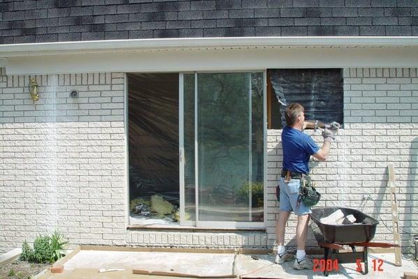 During the cut out process for a new door-wall