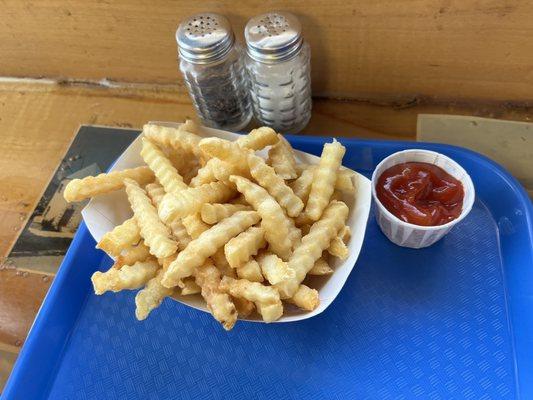 Hot Fries and ketchup, delicious.