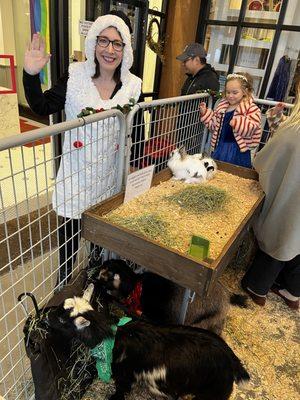 Petting zoo out in the lobby