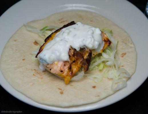 Grilled salmon taco - meh, pass on this.