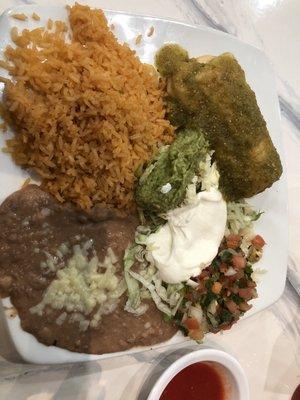 Chimichanga with salsa verde